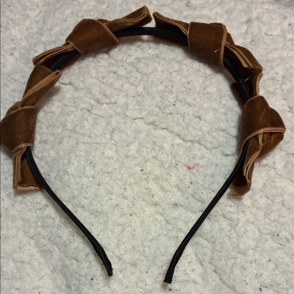 NWOT Brown Velvet Knots/Bows Headband